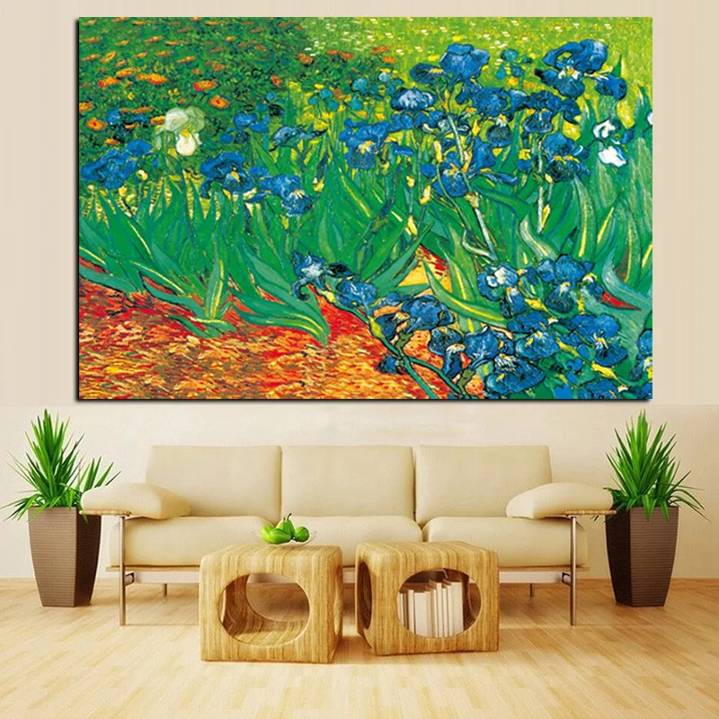 

Wall Canvas Artist Art HD Print Van Gogh iris Flower Impressionist Landscape Oil Painting Poster Wall Picture for Living Room
