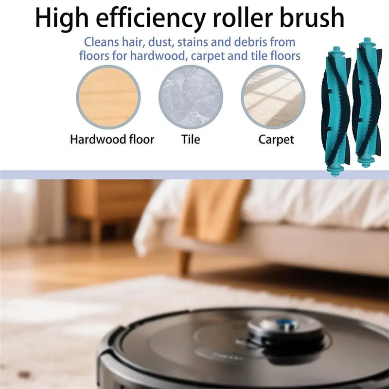 A76G Replacement Parts Kit for BPMIO B15 B15 Plus Robot Vacuum, 1 Main Brush 4 Side Brushes 3 HEPA Filters 3 Mop Pads