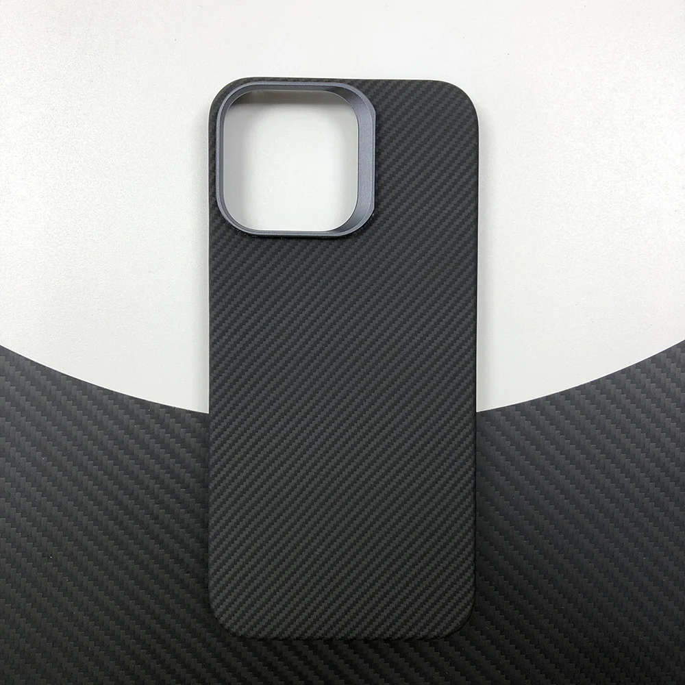 Phone black 600D Magnetic case for Apple iPhone 16 Pro Max ip16pm 16pm Kevlar real Aramid Carbon Fiber case Wireless charging