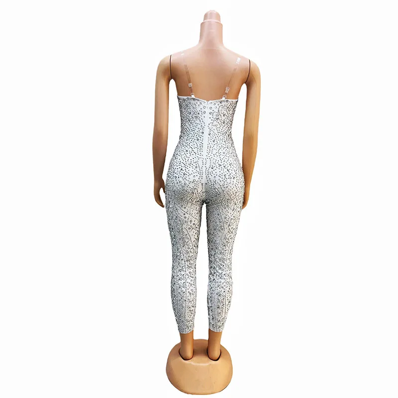 Costumes Birthday Costumes Female Singer Host Stage Dress Skinny Sexy Suspender Breast Wrapped Jumpsuit