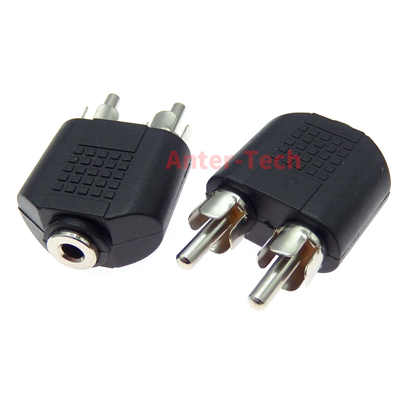 3.5mm Audio Stereo Jack Female To 2 RCA Male Audio Jack Connector Adapter Converter for Speaker