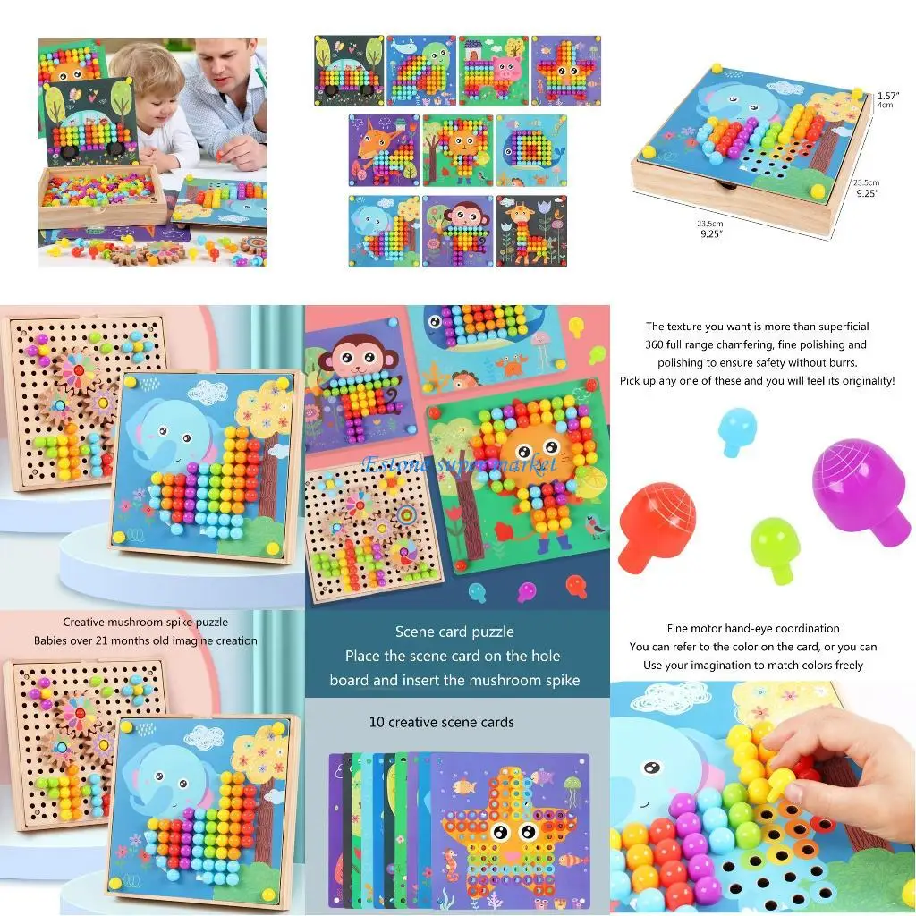 090B Creative Sorting Toy Color Peg Board for Primaries Parent-Child Playse