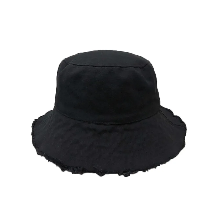 Washed Cotton Blank Plain Print Embroidery Fisherman Hats Custom Logo Big Brim Bucket Hat For Women Men Sport Hip Hop Sun Cap