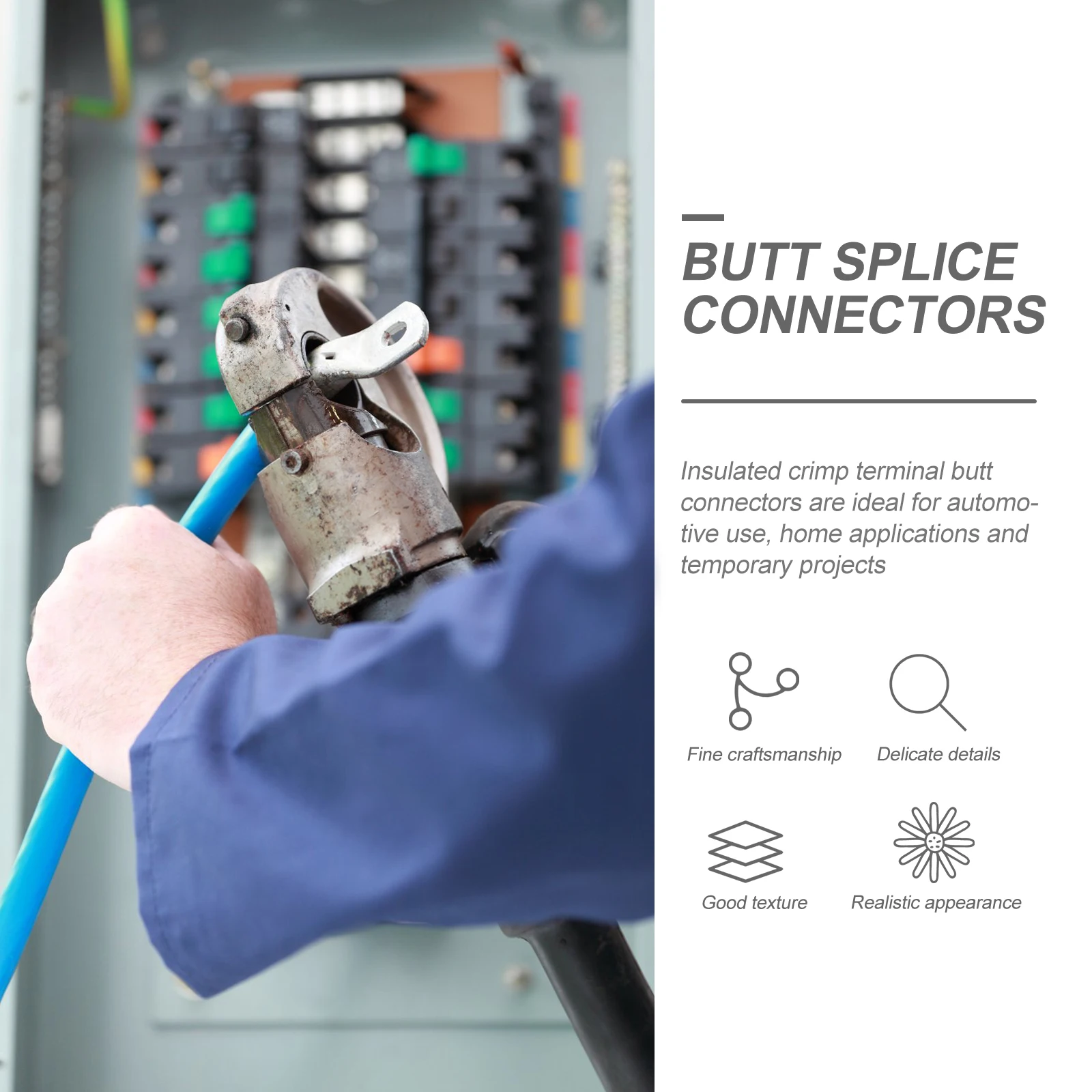

Electric Wire Insulated Butt Connectors Assorted Copper Crimp Terminals Automotive Home Projects Terminal