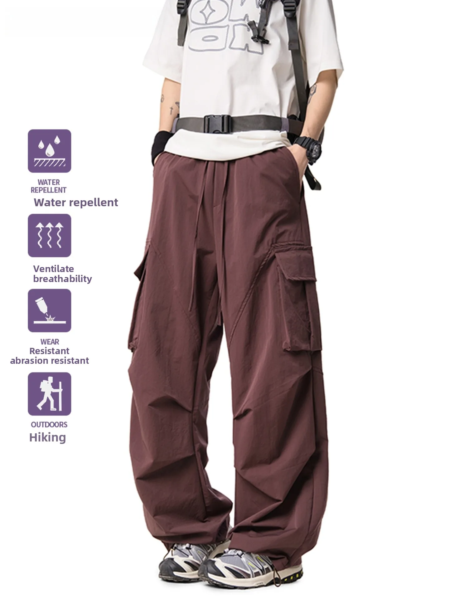 

Mdnstrend American Sle Outdoor Hiking Soldier Work Trousers Loose Straight Casual Long Pants for Men Faionable Functional...