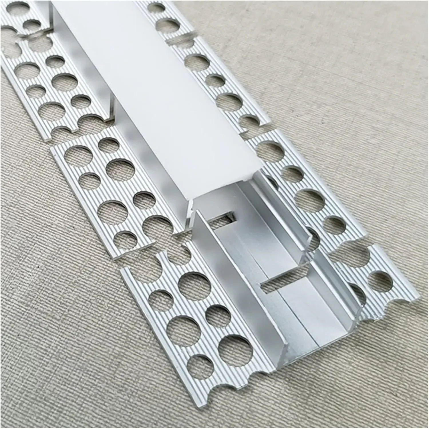 Plaster-in Led Channel 20mm, Drywall Flush Led Strip Rough Edge, Ceiling Decorative Moulding with Light Duct for Seamless Ambien