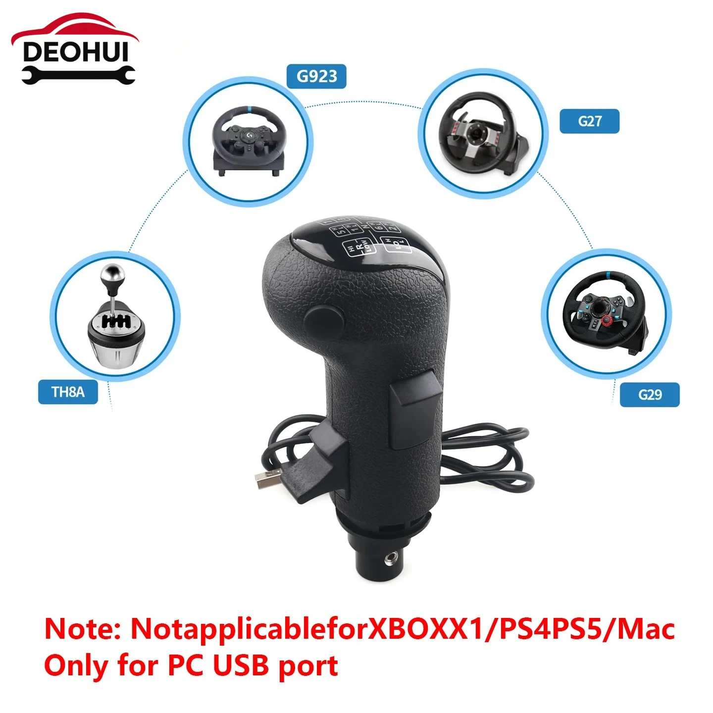 

Ручка переключения передач USB-симулятора для Logitech G923 G29 G27 G25 TH8A для грузовика ETS2 иATS Euro High Low Gear Simulator Shifter