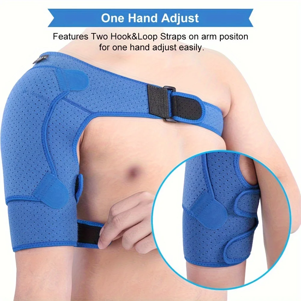 Neoprene Shoulder Brace for Men and Women - Support and Compression Sleeve for Torn Rotator Cuff and AC Joint Fatigue - Adjustab