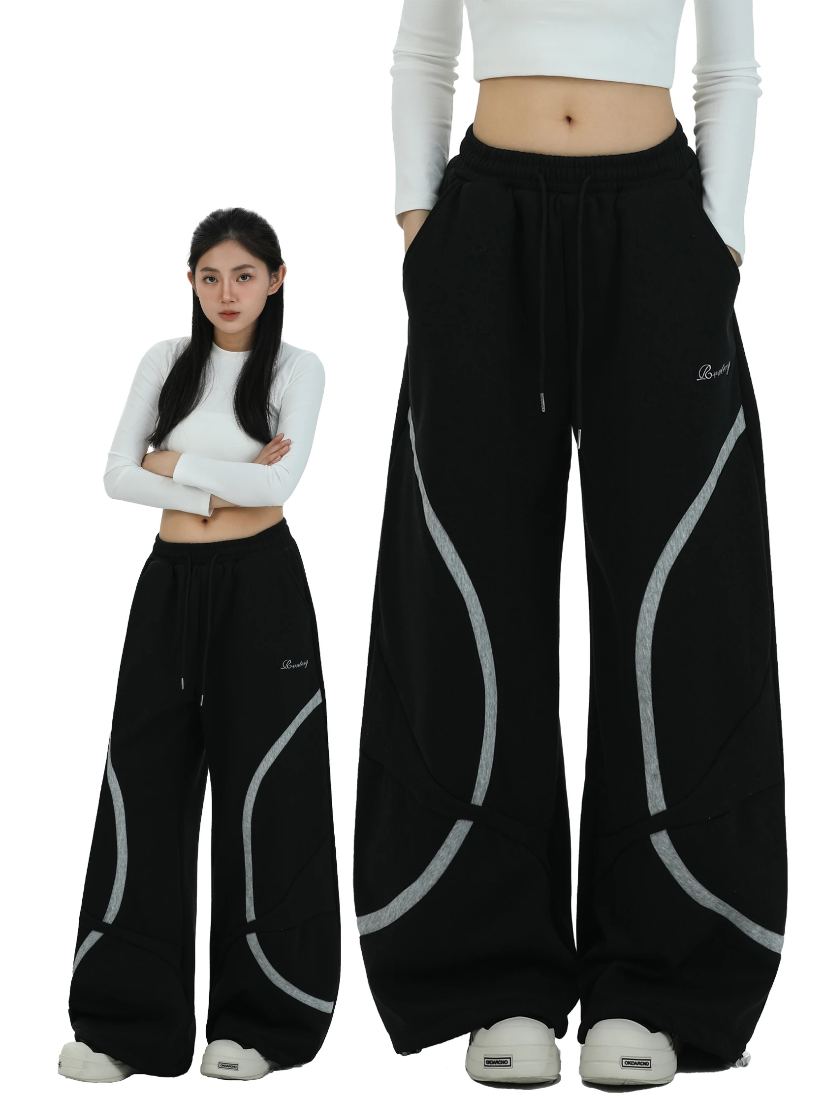 

Мужские широкие брюки Talk Later в американском ретро-стиле с деконструированным дизайном, флисовой подкладкой и свободным кроем для джазовых танцев