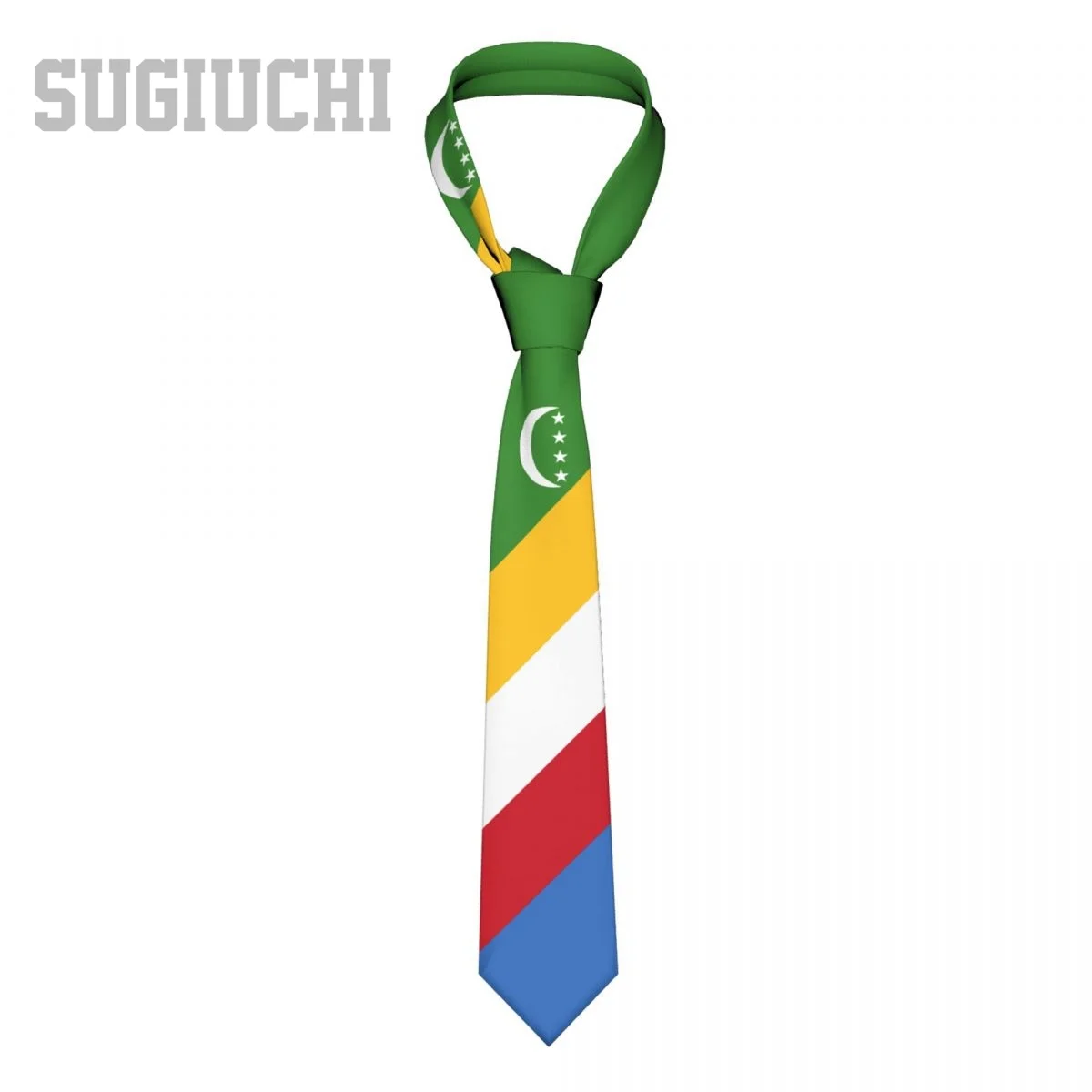 

Comoros Flag Emblem Men Women Neck Ties Casual Plaid Tie Suits Slim Wedding Party Business Necktie Gravatas