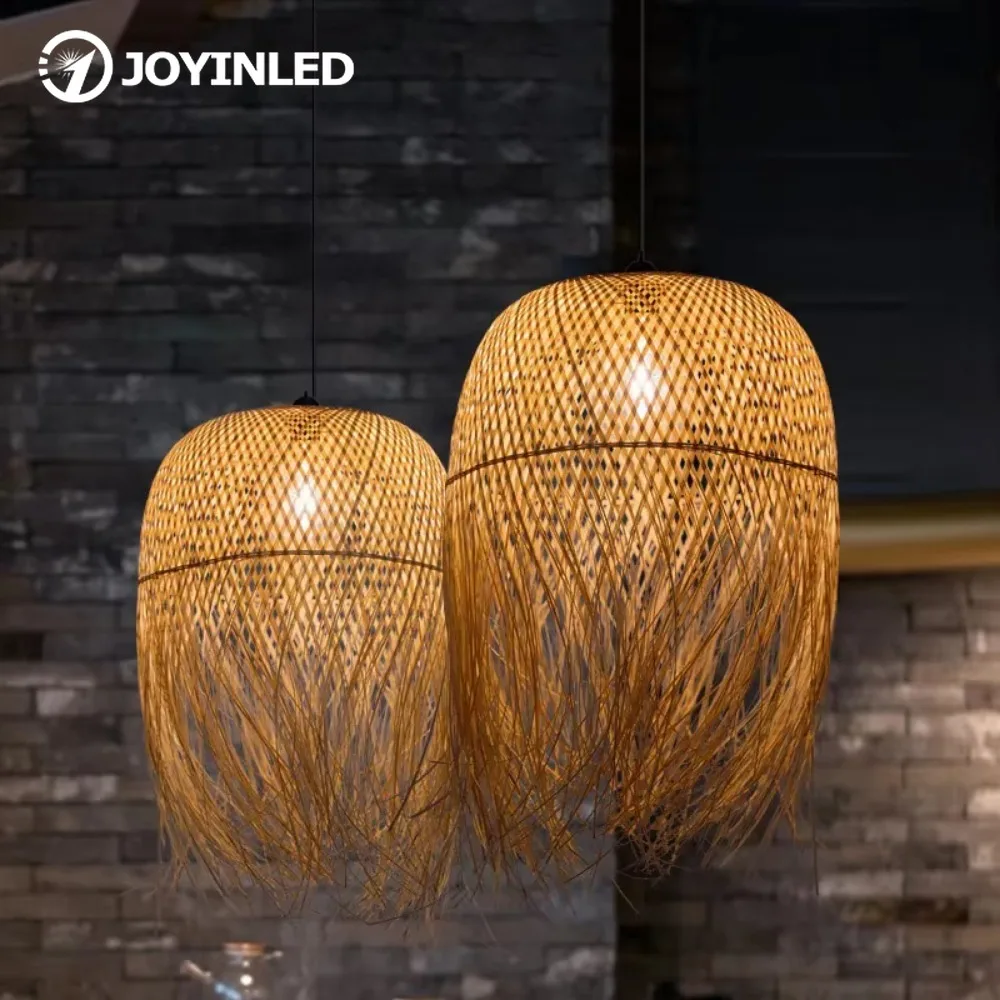 

JOYINLED японская соломенная шляпа бамбуковый подвесной светильник ресторан чайная комната художественная лампа из ротанга индивидуальная креативная люстра с горячим горшком