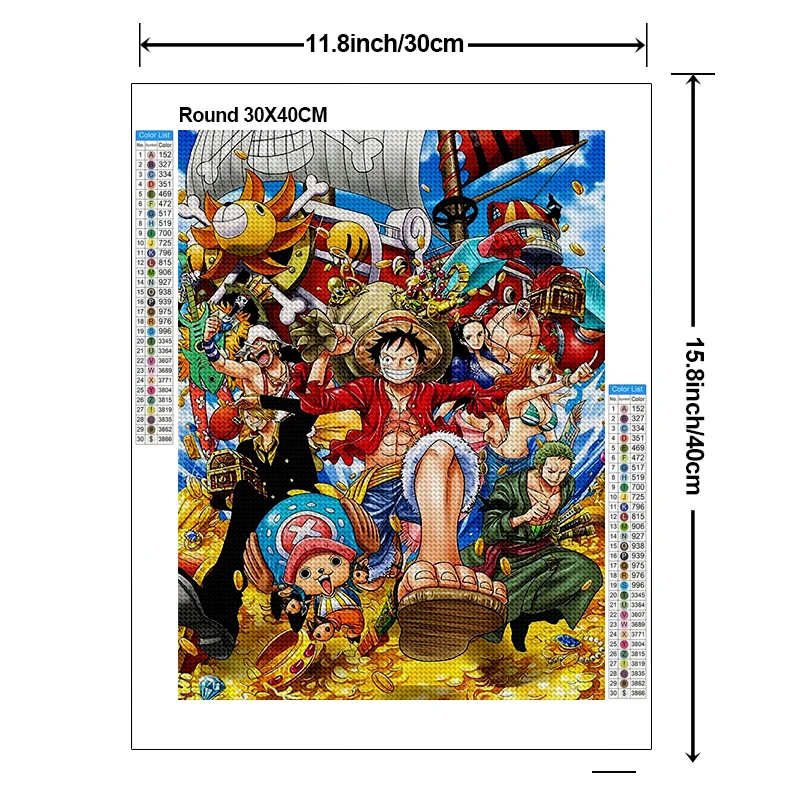 Japanese anime diamond painting kit Pirate King Lufei Pirate Group cross stitch DIY mosaic home decoration children's gift