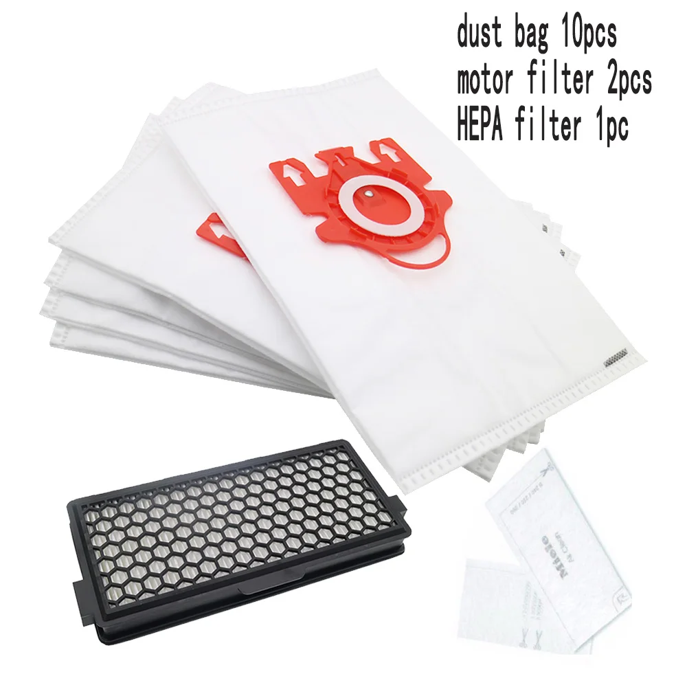 1 HEPA filter 2 Motor filter & 10 dust bags for Miele vacuum cleaner 3D GN S5000 S8000 Complete C2 C3 S5 S8 SF-50