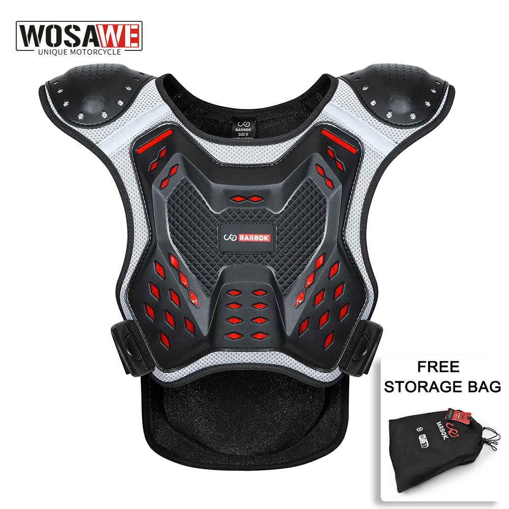 BARBOK Kids Armor Dirt Bike Gear Spine Back Chest Protector Vest for ATV Motorcycle Skiing Skating Off Road Motocross Boys Girls