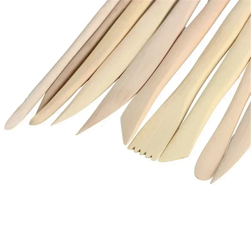 Wooden Clay Sculpture knife Pottery Sharpen Modeling Tools Set 10PCS Wood Knife Great