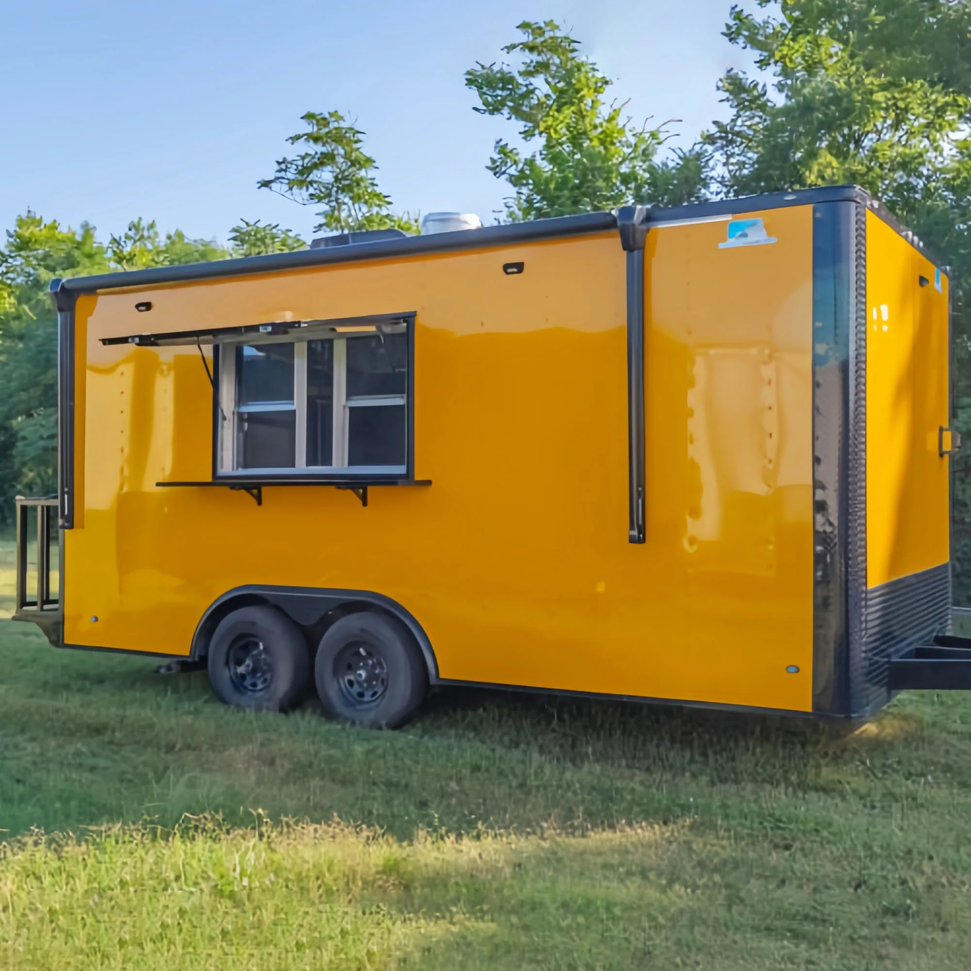 

Portable Outdoor Food Truck Trailer,Mobile Food Truck with Kitchen Equipment for Pizza,Hot Dog and Coffee
