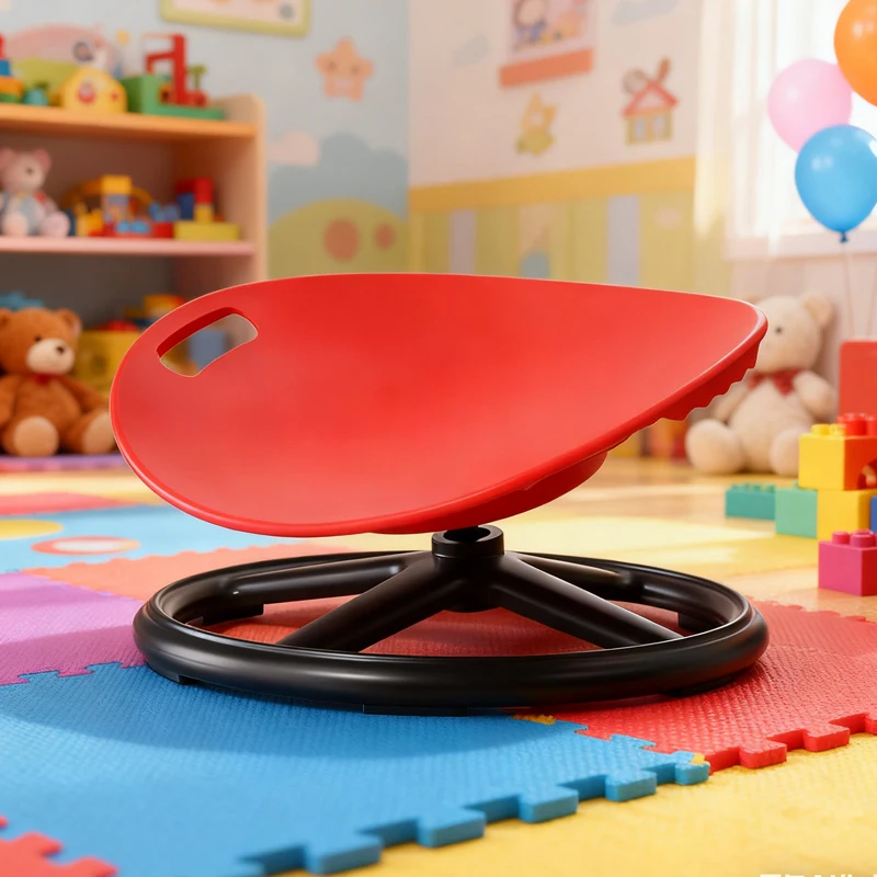 Chaise sensorielle pivotante – Conception ovale multicolore en coquille d'œuf, plastique durable et base métallique antidérapante |   Augmentez l'équilibre et la concentration |   Idéal