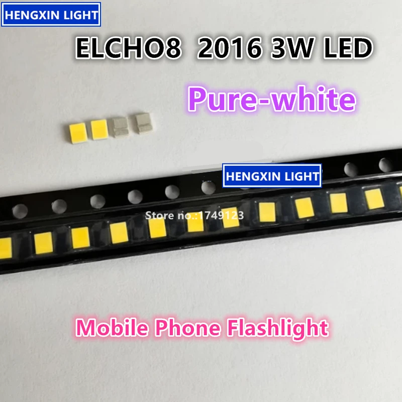 Super Bright ELCHO8 2016 3W LED, Pure-white, High Power Mobile Phone Flashlight Lamp Beads