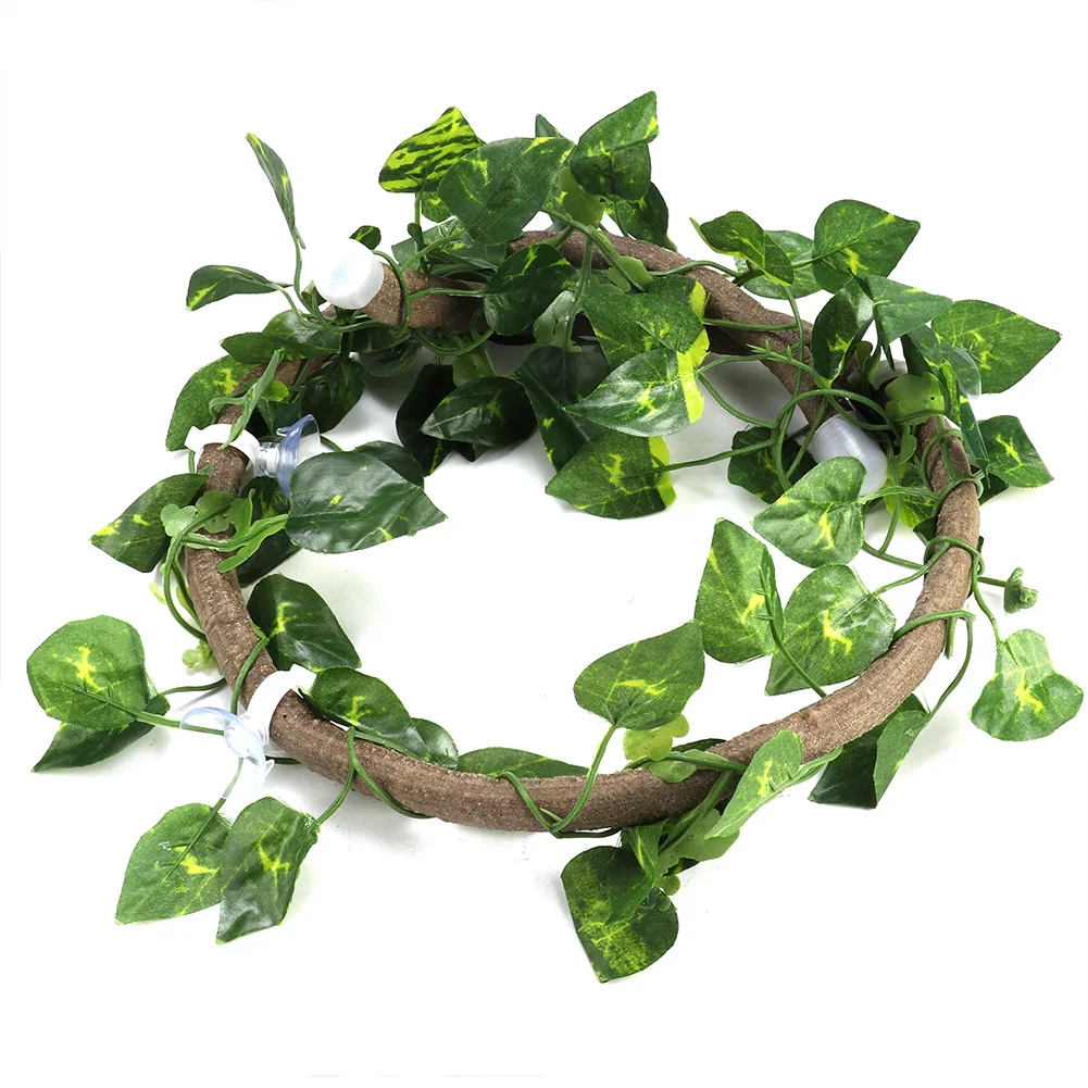 Reptile Climbing Branch Vine Flexible Jungle Scindapsus Leaves Rattan Reptile Box Landscaping Decoration