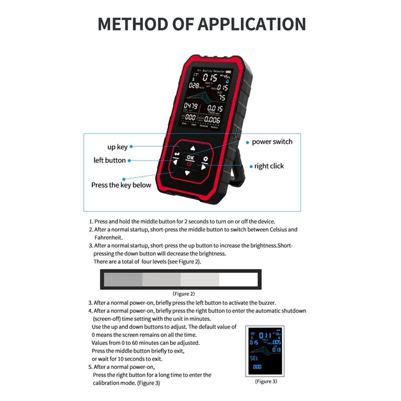 N75R-Rea لكاشف جودة الهواء الداخلي المحمول AQI CO2، PM2.5، PM1.0 TVOC، HCHO الجسيمات، درجة الحرارة والرطوبة #6