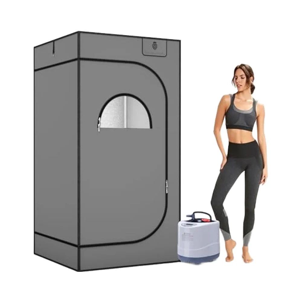 For Portable 600D Canvas Full-Size Home Sauna 1600W Steamer 70.9\"x 35.4\""x 35.4\"" Modern Wet Steam Spa Tent 4L Acrylic FCC 1 Pe"