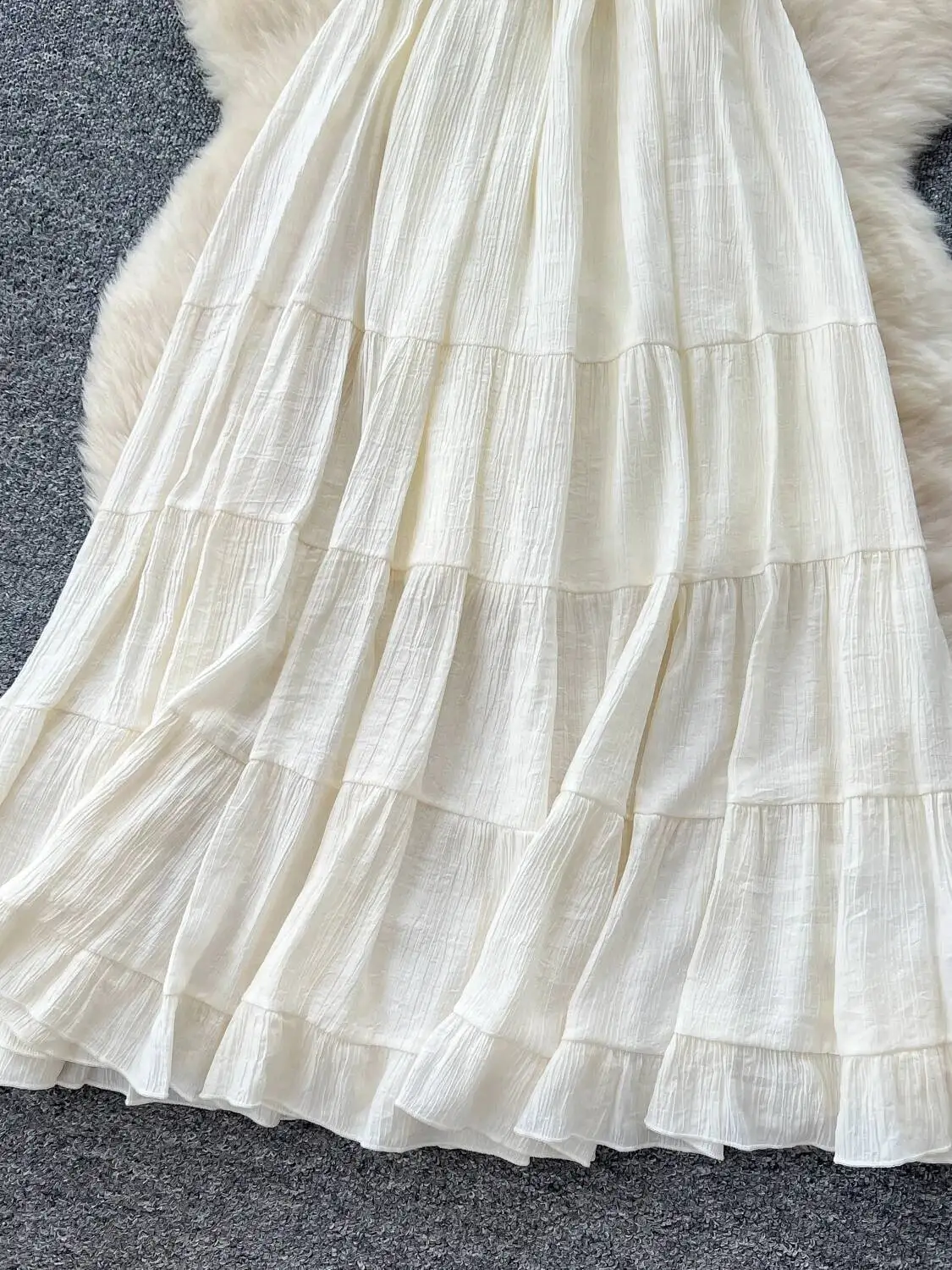 Women Sexy Off Shoulder Beach Dress Summer Lotus Leaf Splicing Waist Cinching Long Dresses Slim Vintage Boho Long Robe Vestidos