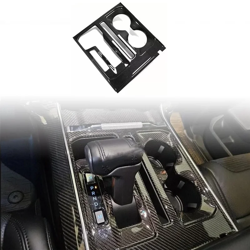 

2021-2024 For Ford F150 Raptor Interior Accessories Carbon Fiber Center Console Panel Cover Trim For Gear Shift Cup Holder