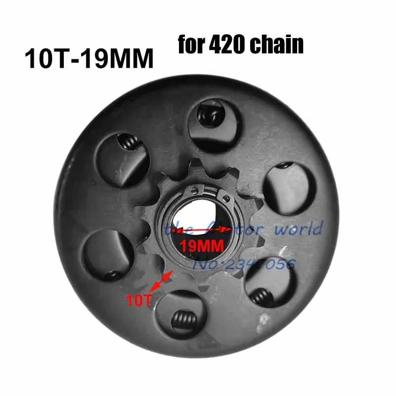 10 Tooth 420 Chain 19mm or 20mm For GO Kart Minibike Fun Centrifugal Automatic Clutch 168 engine