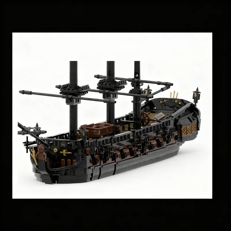 3172pcs MOC The Amphitrite Pirate Ship Pirates Model Building Blocks Construction Christmas Gift Toy Assemble DIY Creative 3D