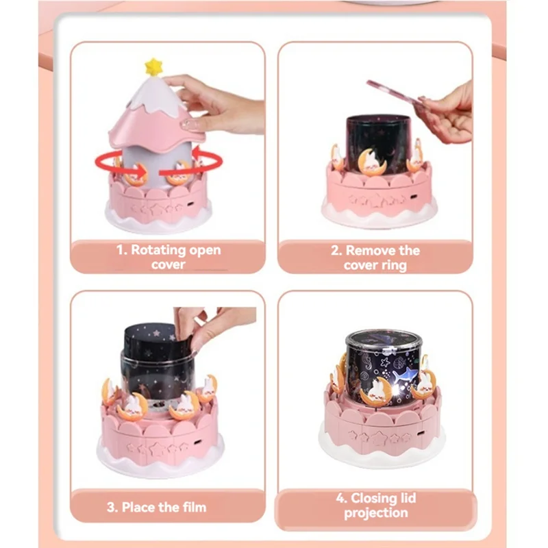 

Ночник для проектора Star Galaxy для детей 360° ° Вращающийся детский потолочный проектор с регулируемой яркостью для спальни-ABAJ