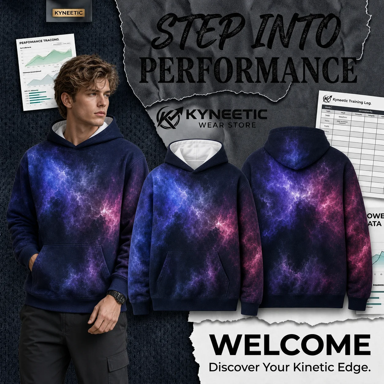 3D Abstract Tie Dye Nebula Smoke Print Aesthetic Hoodie Parent-Child Winter Ski Camp Long Sleeve Pullover Sweatshirt Streetwears