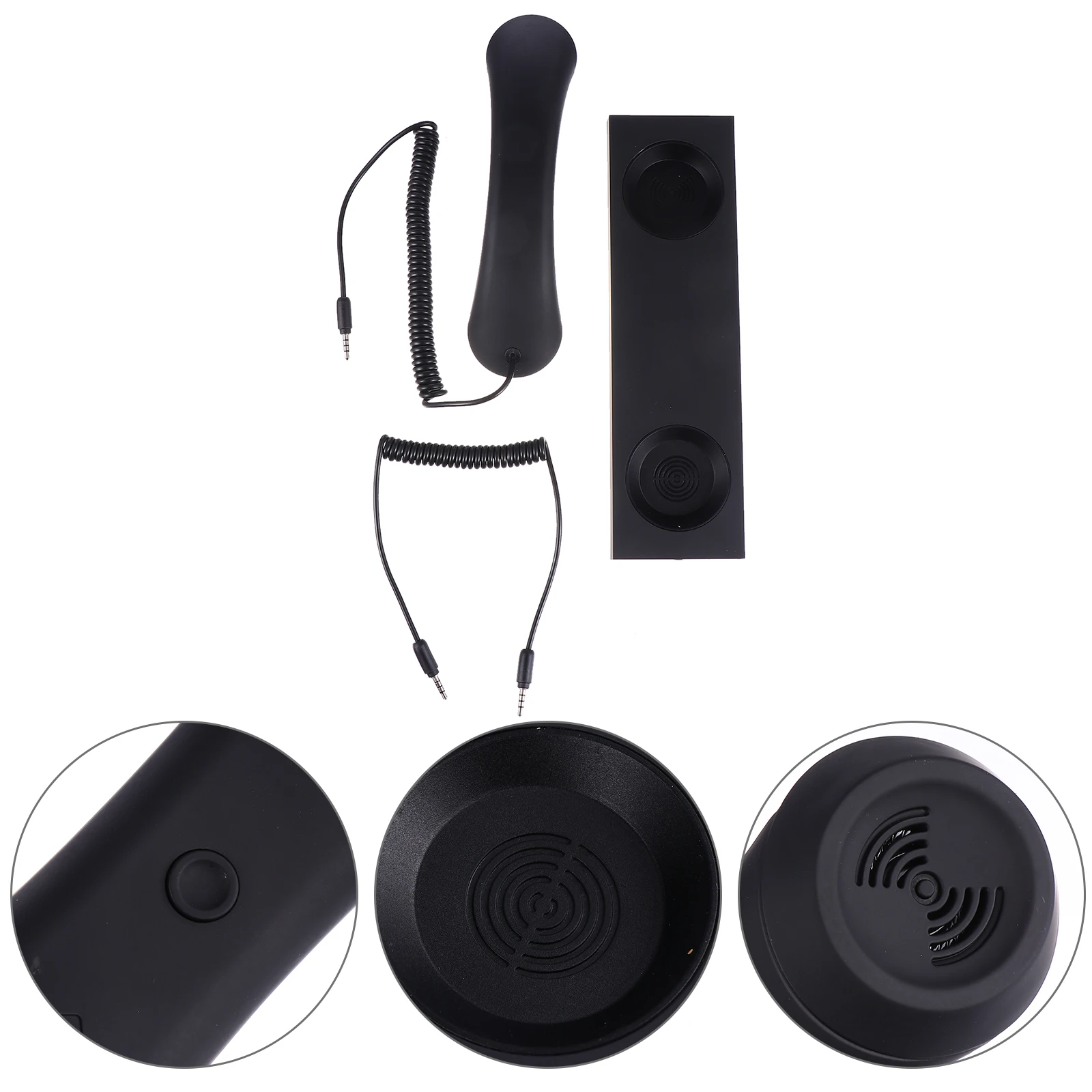 

Retro Earphones Vintage Plastic Telephone Handset Ergonomic Anti-skid Frosted Sound Quality 35mm Interface Telescopic Line