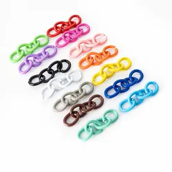 50pcs 26mm Colored Keychain Chain Keyring Extension Chain Connectors For DIY Jewelry Making Key Ring Accessories Wholesale