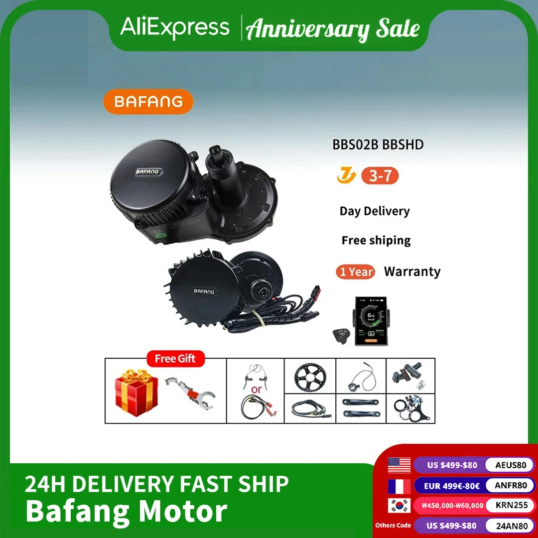 

Bafang-Electric Bike Conversion Kit, Mid Drive Motor, 1000W, 750W, 500W, 350W, 250W, 52V, 48V, 36V, BBSHD, BBS02B, BBS01B, 8Fun