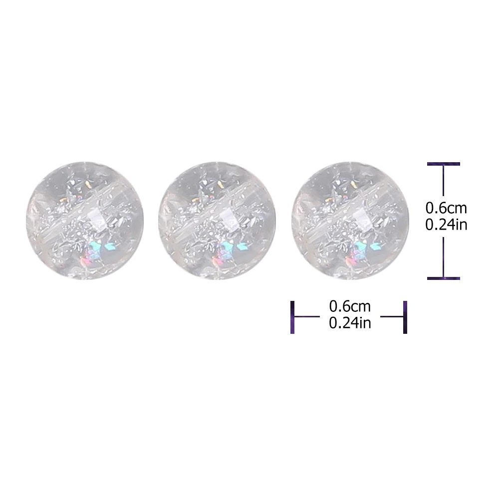 

6Mm Ice Cracked Loose Beads Natural Agate Stone Diy Jewelry Making Craft For Bracelet Necklace Keyring Decor Glass Beads