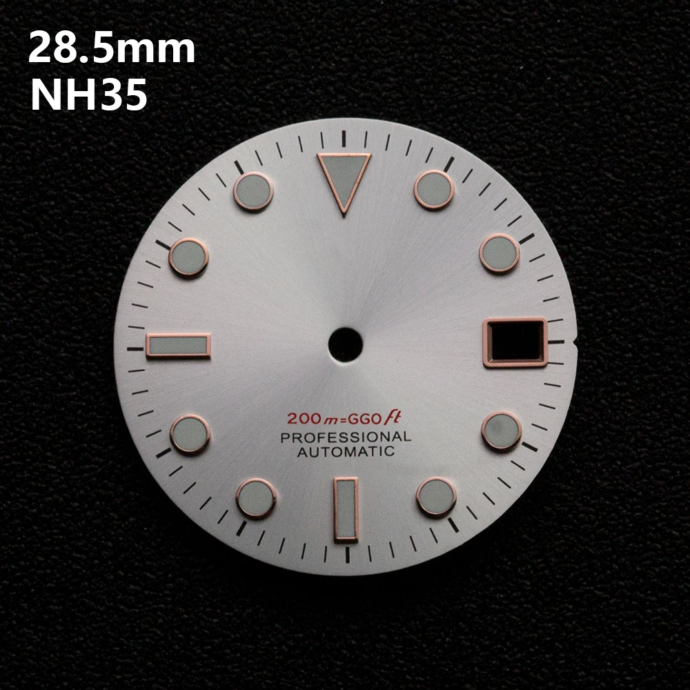 Cadran professionnel avec Logo S 28.5mm, adapté au mouvement NH35/NH36/4R36 C3 vert lumineux Sunburst, cadran de plongée, accessoires de Modification