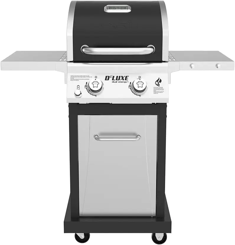 Deluxe 2-Burner Gas Grill with 401 SQ In Grate, 28000 BTUs, Stainless Steel Control Panel & Foldable Side Table, Propan