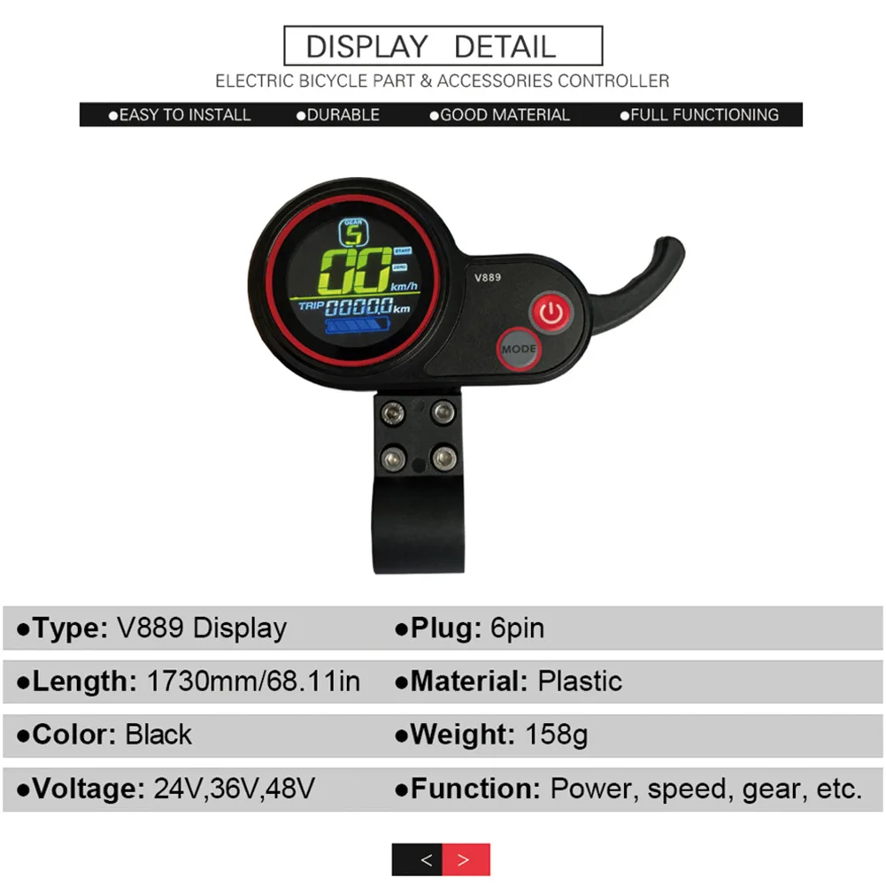 

Sine Wave Controller Plus Display Durably Constructed Perfect for Your Ebike Electric Scooter Offers 3648V 30A 7501000W Output