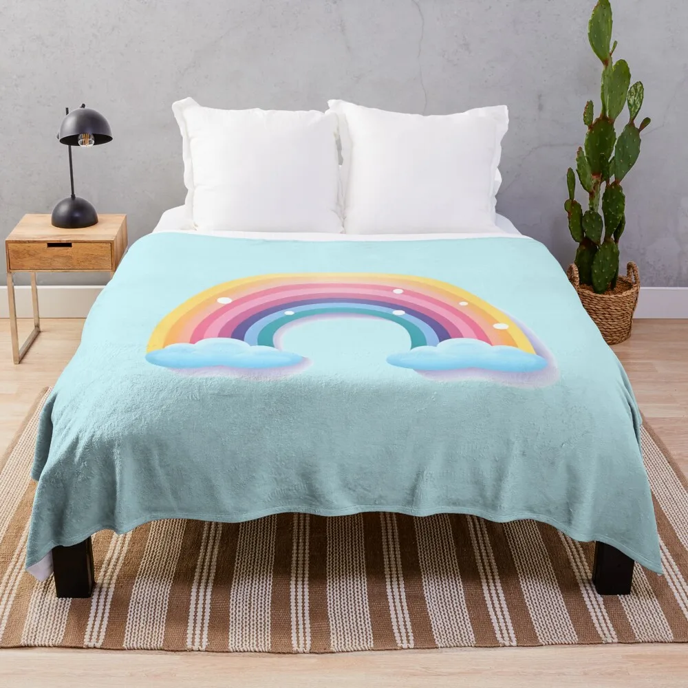 Cute rainbow Throw Blanket Winter beds warm for winter Blankets
