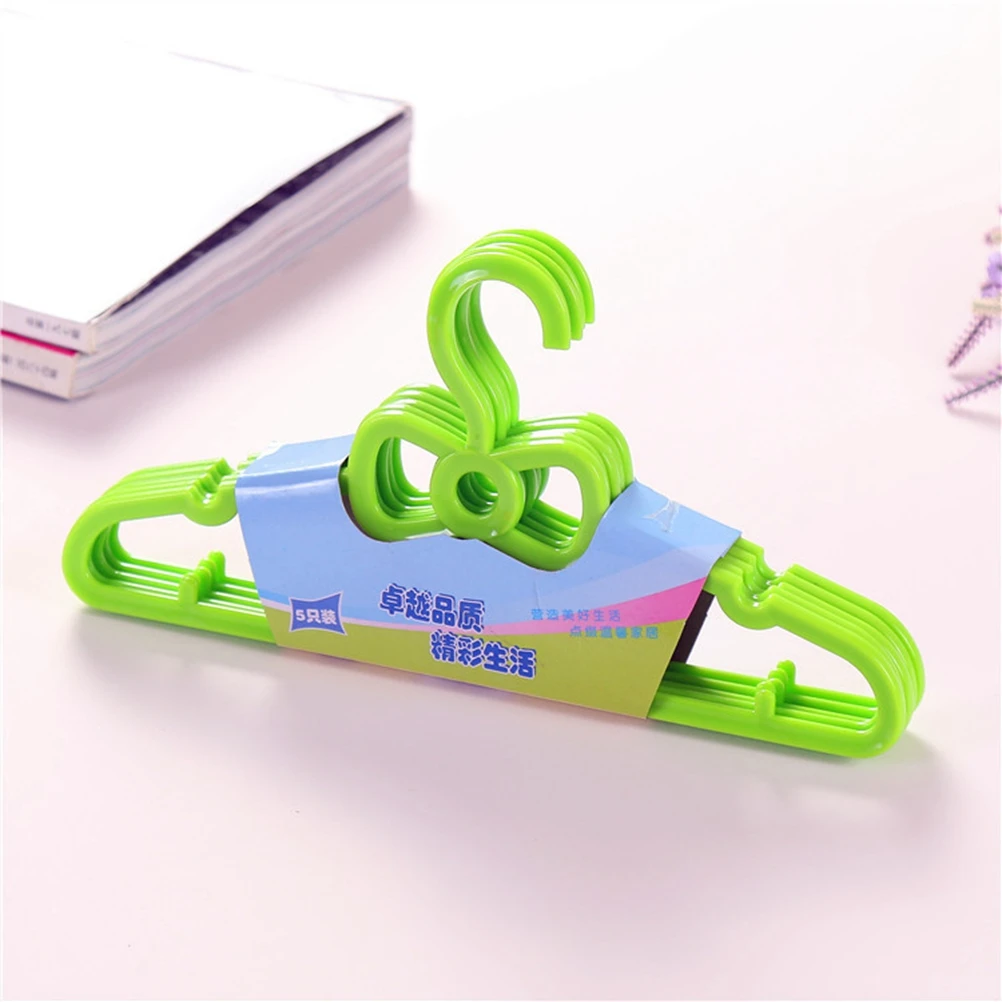 

10pcs Children'S Hanger Kids Clothes Hanging Rack Strong Eco-Friendly Plastic Notched Baby Hangers Green Infant Bow