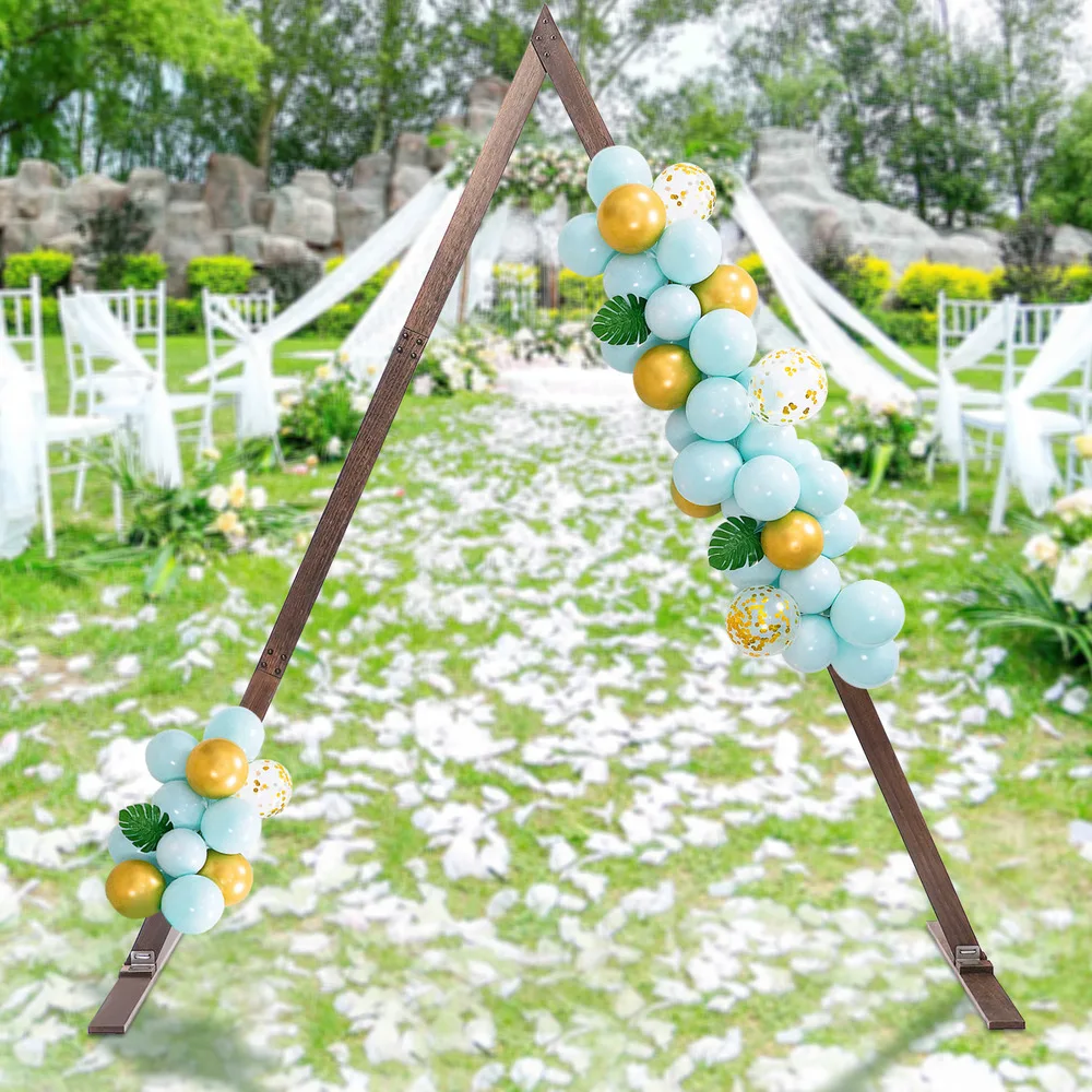  8.2FT Wooden Wedding Background Arch Wedding Ceremony Gorgeous Wood Flower Arch Wedding Backdrop Stand  Garden Parties Decor