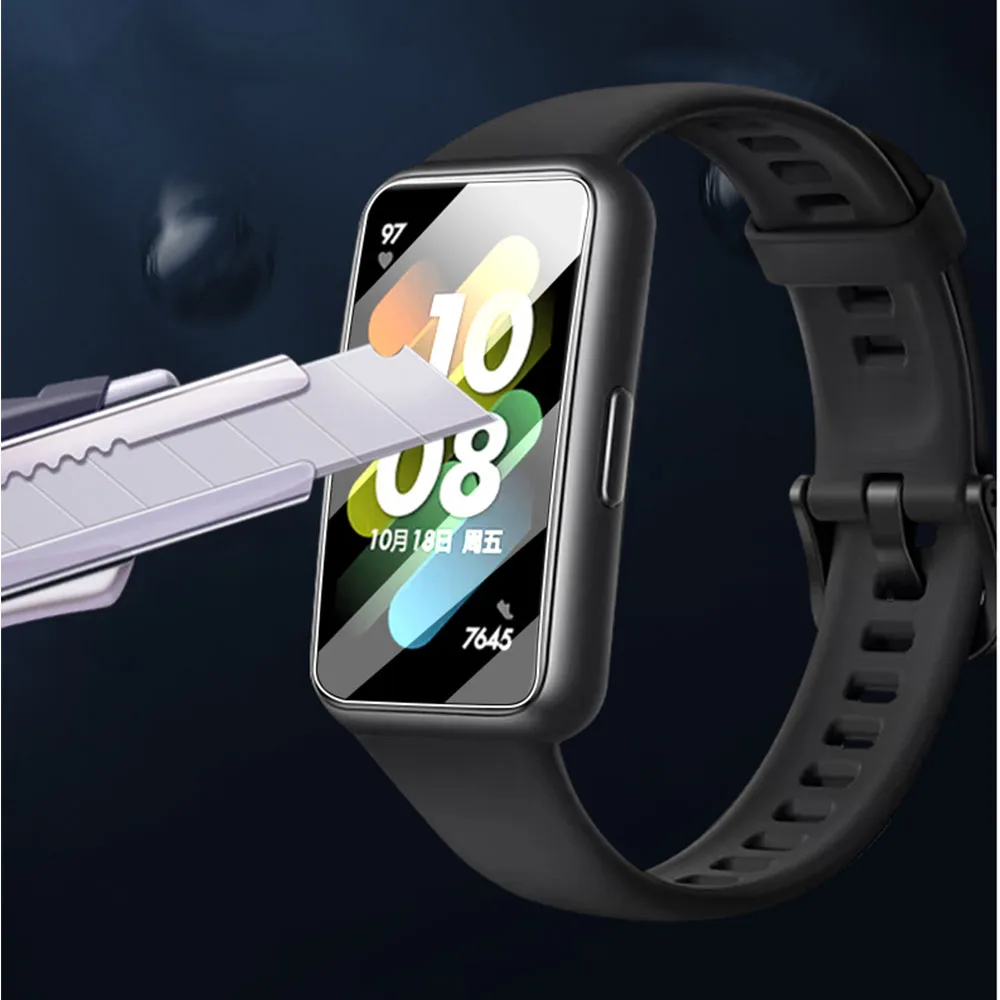 BEHUA 소프트 HD 투명 보호 필름, 화웨이 밴드 7 스마트워치 풀 커버 스크린 보호대 하이드로겔 필름, 유리 액세서리 아님