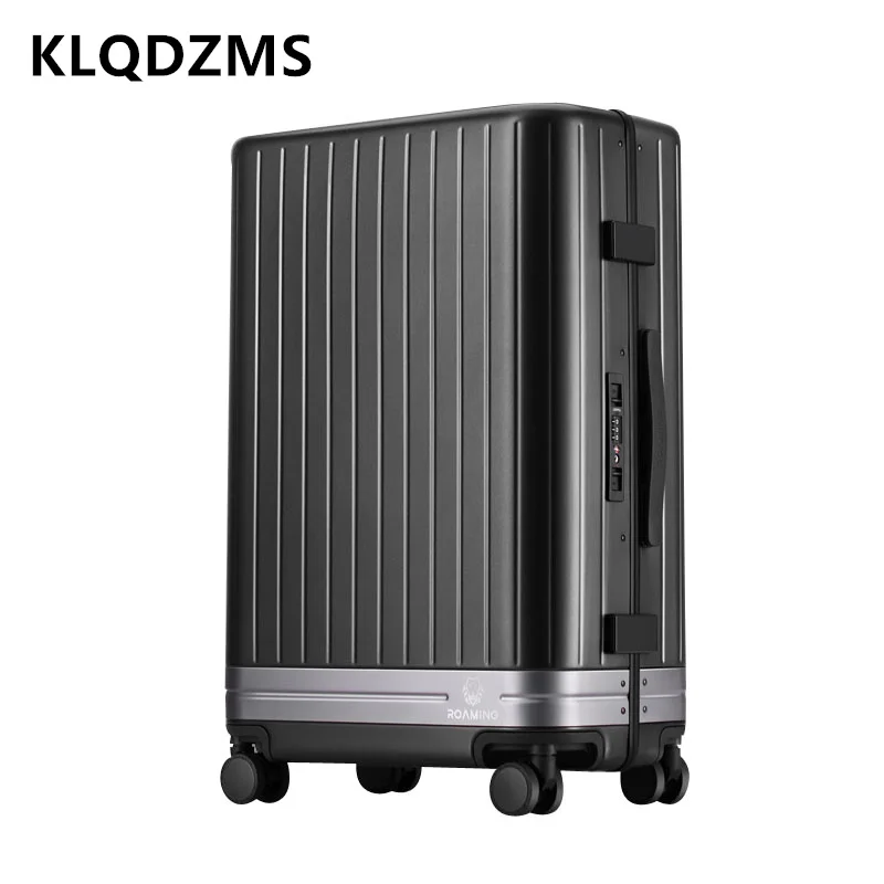 Чемодан для кабины KLQDZMS, 20 дюймов, ABS + PC, бордовый ящик, 26 дюймов, алюминиевая рама большой емкости, троллейка, ручной чемодан 24 дюйма