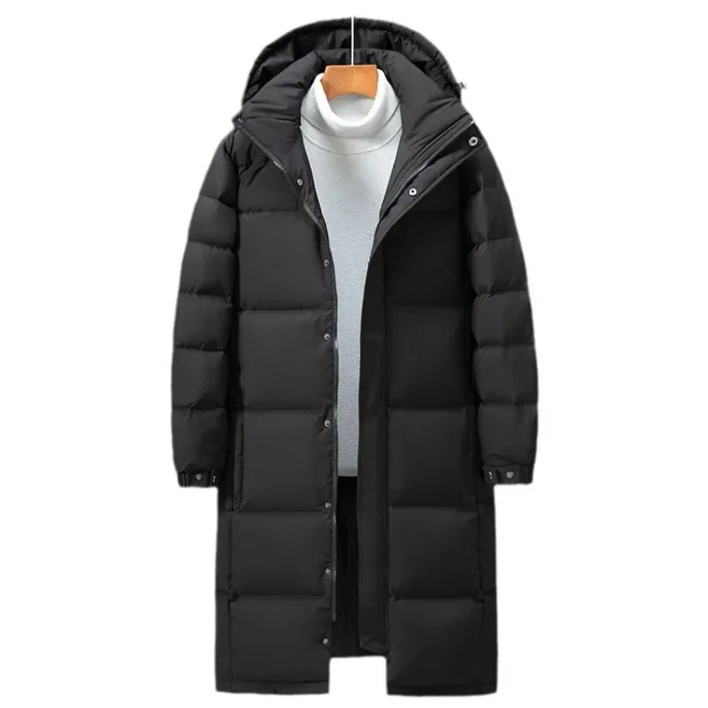 2024 Winter New Down Jacket Men\'s and Women\'s Long Cross Knee Thickened Warm Couple Trendy Coat