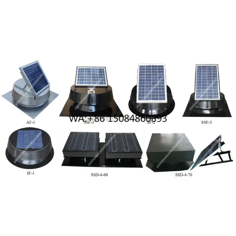 Industrial 60W Solar Powered Roof Exhaust Ventilation Fan Custom Brushless DC Motor Max 3325 CFM for Big Warehouse Factory