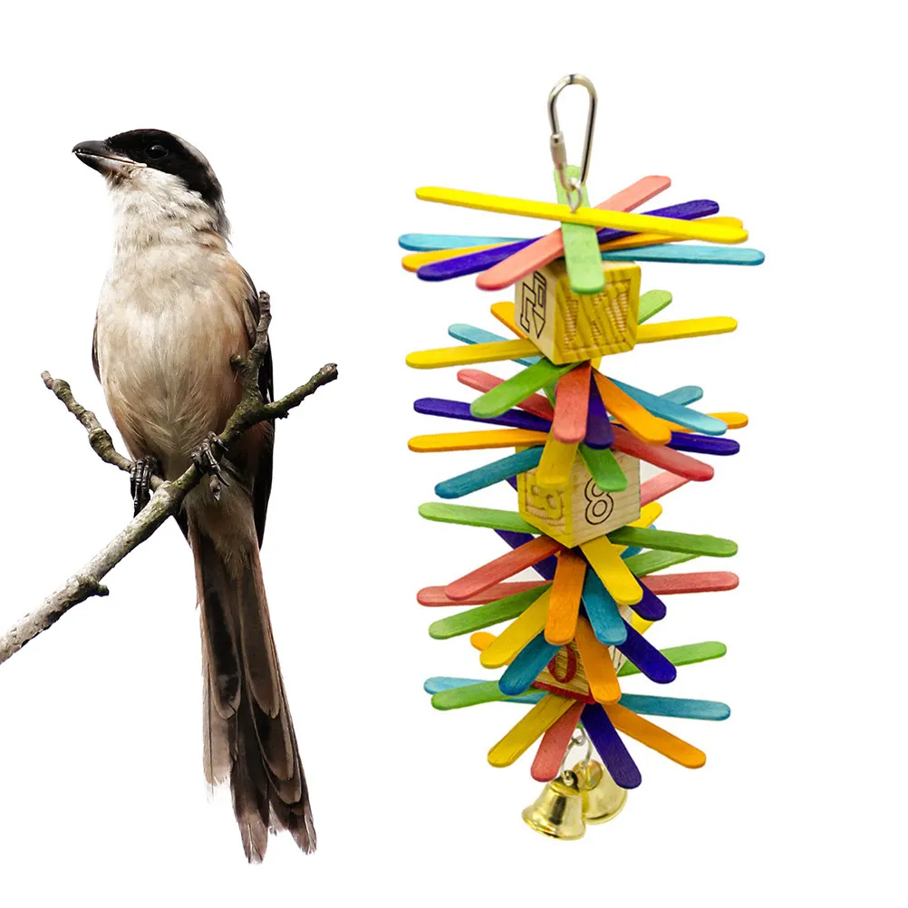 

Parrot Bird Hanging Nest Colorful Safe Material Ideal Playground for Small Medium Parrots Bite Exercise and Skill Development