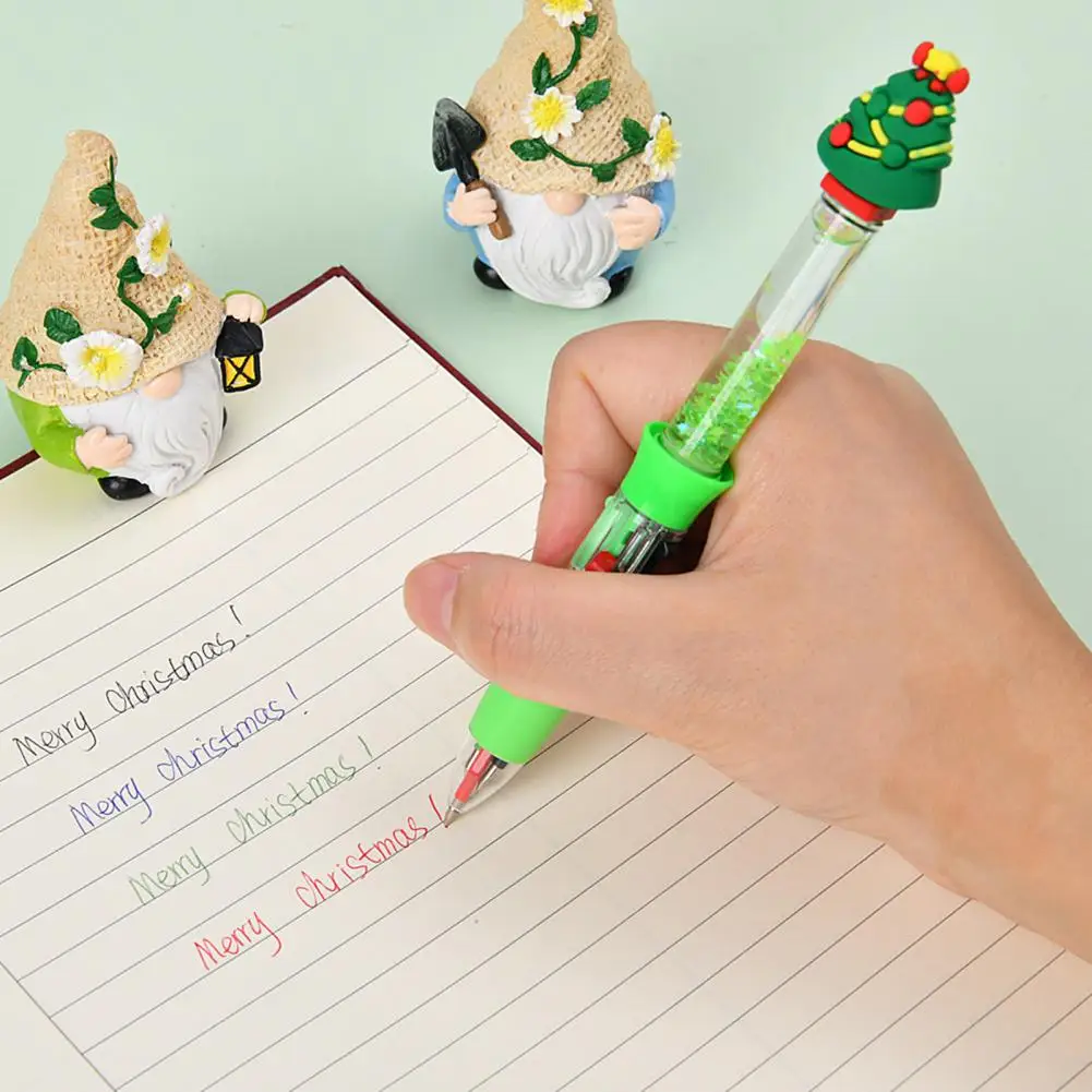 Christmas Theme Multicolored Pen 0.5MM Smooth Writing Retractable Ballpoint Pen for Student Stocking Fillers Office Supplies