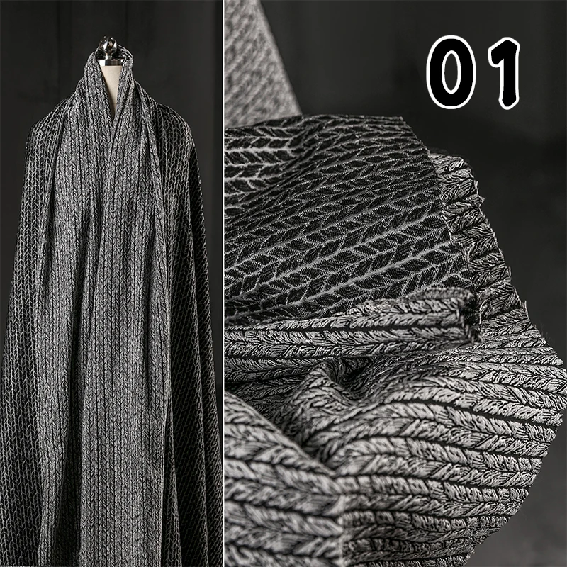 

50*145cm Heavy Industry Wheat Braid Jacquard Fabric Creative 3D Texture Jacket Clothing Designer Fabric Diy Sewing Suits Costume
