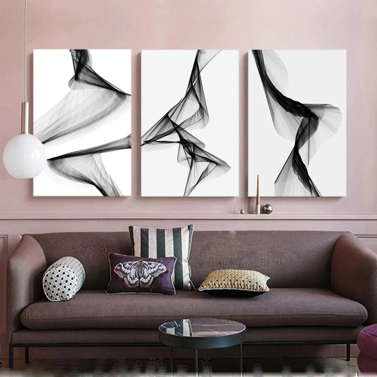 

3Pcs Black and White Abstract Line Girl Lady Dancing Wall Art Pictures Canvas Home Decor Posters Painting Living Room Decoration