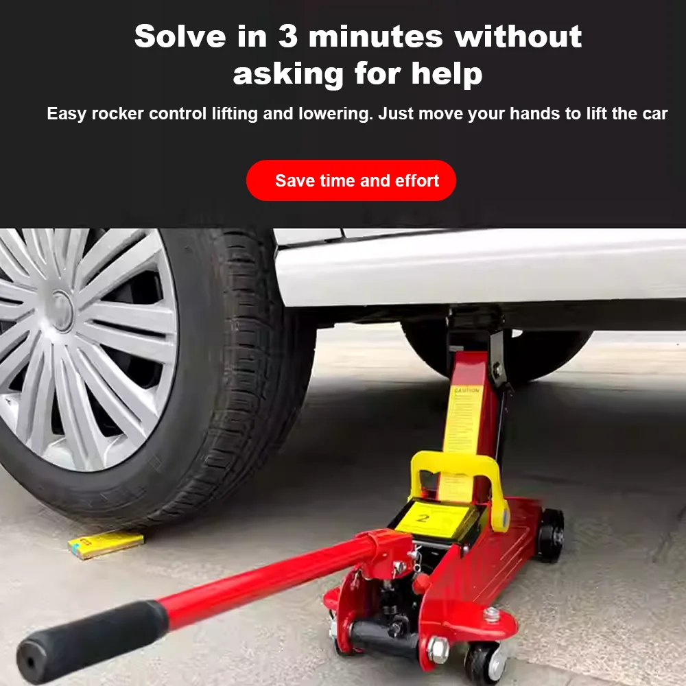 2 Ton Hydraulic Floor Jack, Trolley Steel Jack, Flat Lifting Height 135-320 mm, Car L